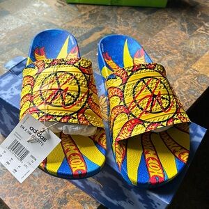 Adidas Hot Wheels men’s slides New with tags.